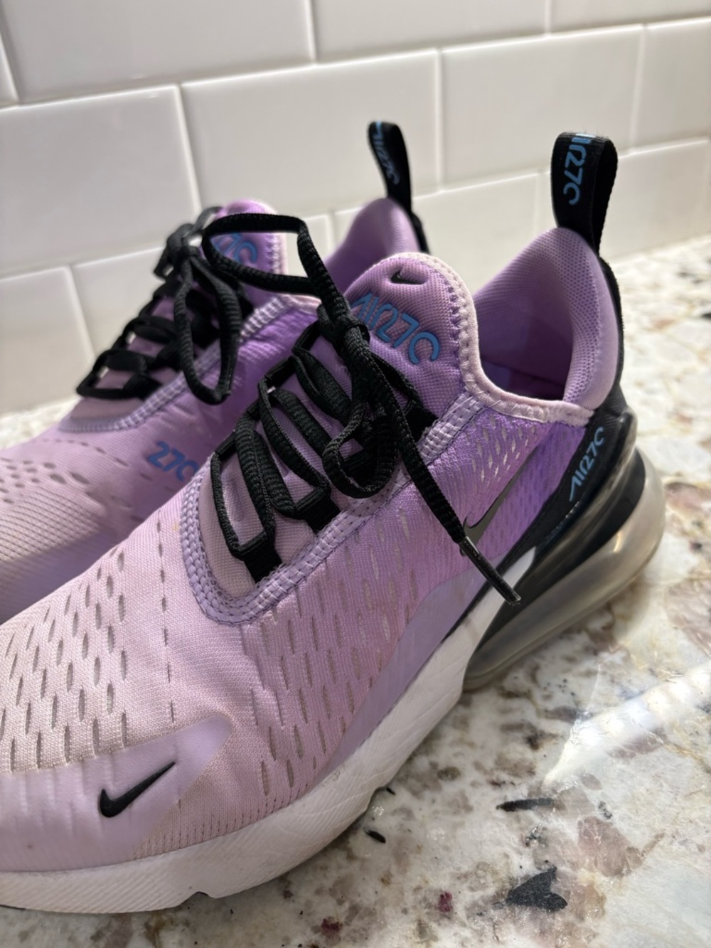 Nike Air Max 270 Lavender and Black Running Shoes